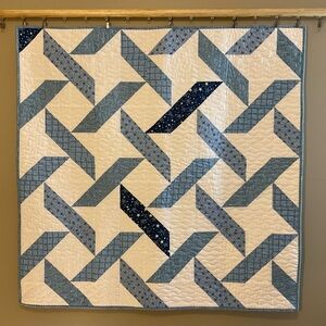 New Handmade Blue and White Baby Quilt